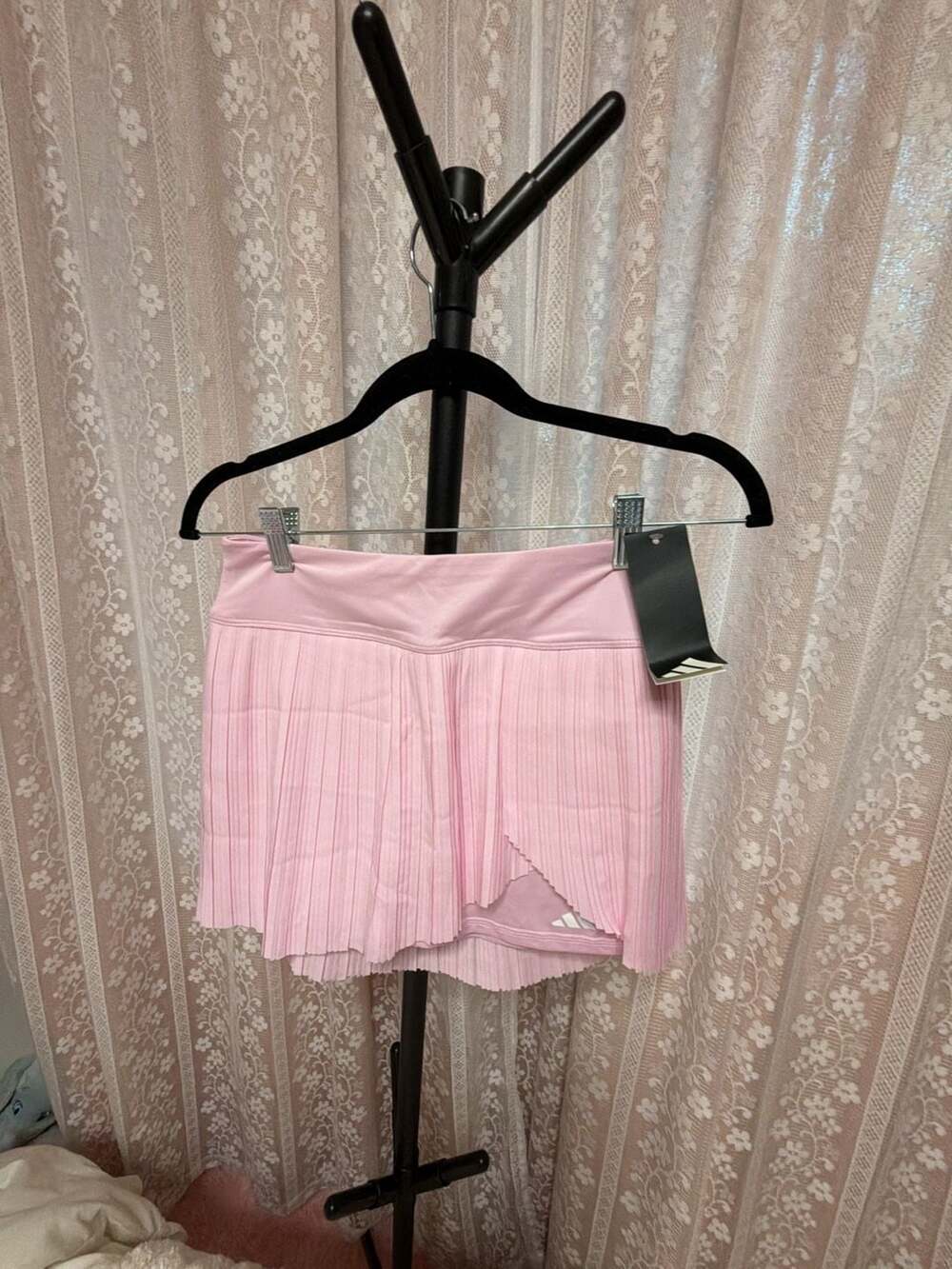 Girls Adidas Woven Pleated Skort in Clear Pink